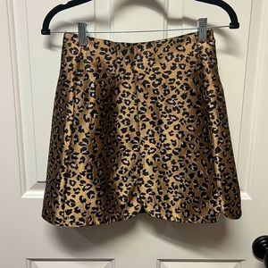Topshop metallic cheetah shimmery mini skirt